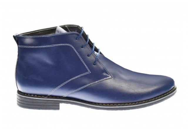 Ghete barbati casual din piele naturala bleumarin (imblanite) PHBONDBLM